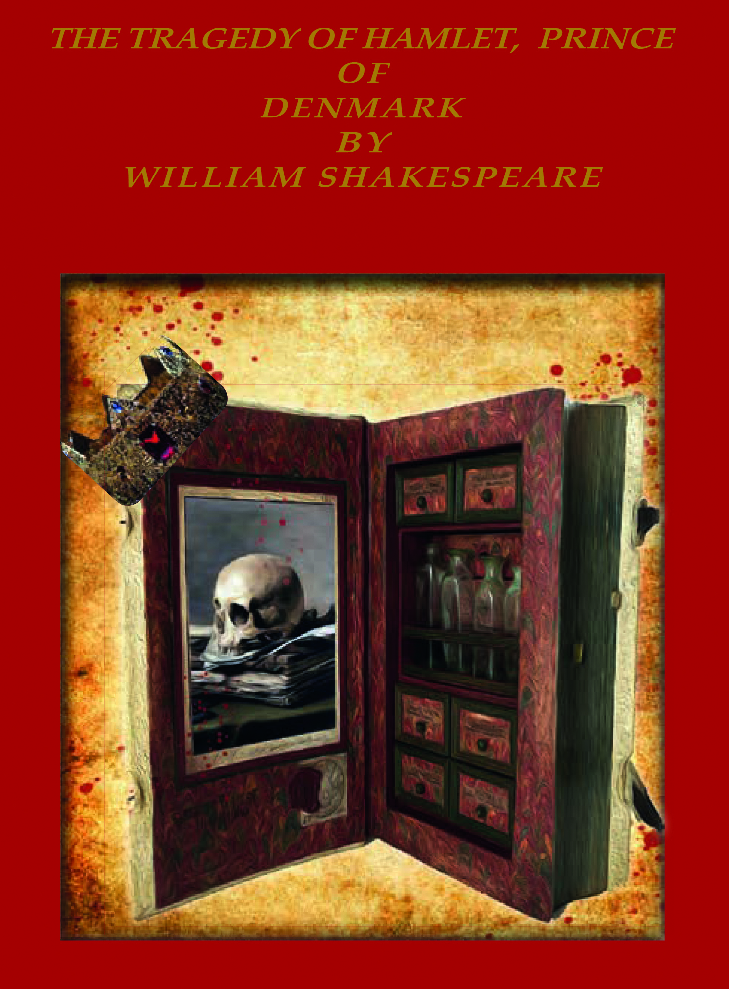 Hamlet cover with picture of the character at Bottom